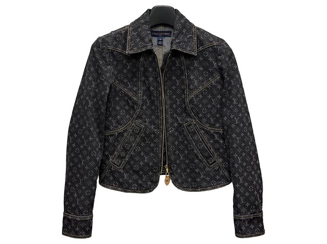 Louis Vuitton Denim Zip-Up Jacket Black