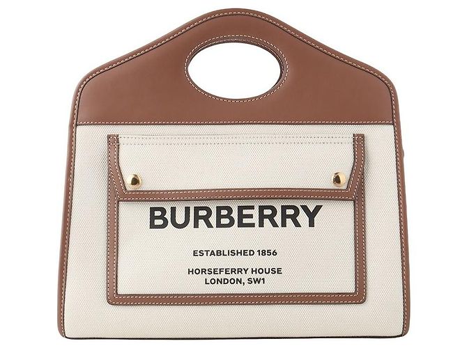 Burberry Bolsa transversal de lona com bolso Marrom