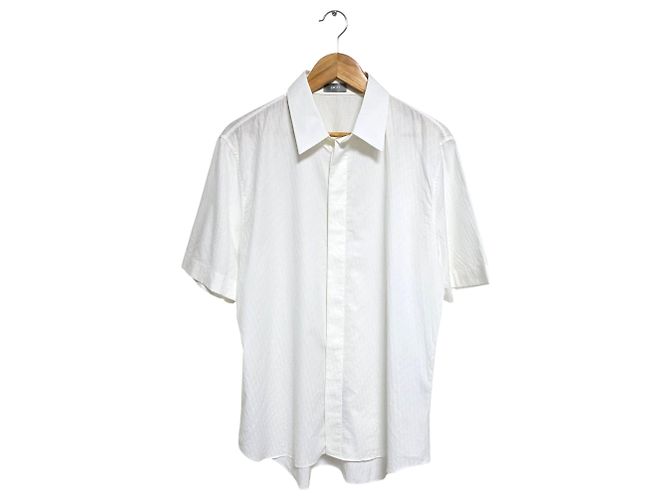 Oblique Dior Camisa de manga curta com padrão oblíquo total Branco