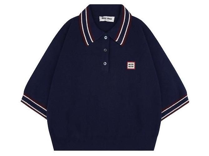 Miu Miu Suéter polo de lã e cashmere Preto