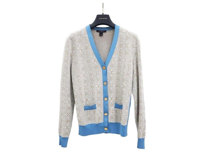 Louis Vuitton Monogram SINCE Cardigan mit Kontrastbesatz Silber