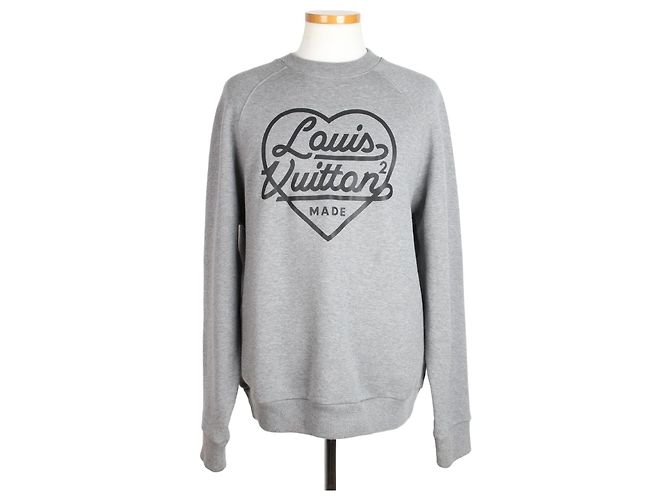 Louis Vuitton Nigo Logo Fleece Sweatshirt Grau Braun