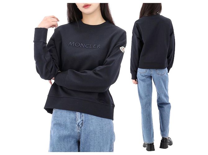 Moncler Sweatshirt en coton avec logo Lucky Chance brodé Taille