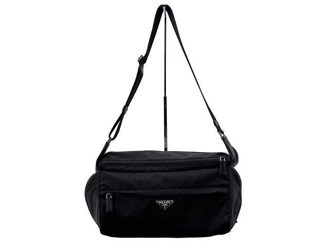 Saffiano Prada Borsa Biker Large Marsupio a tracolla Nero