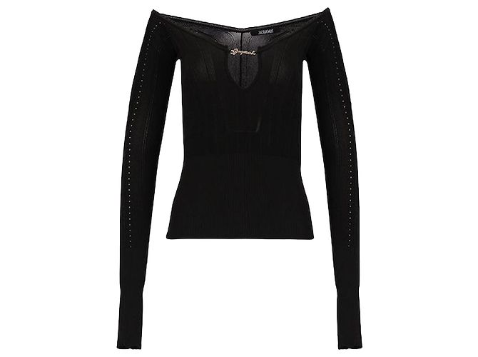 Jacquemus Pull en maille avec pendentif logo pour femme Multicolore