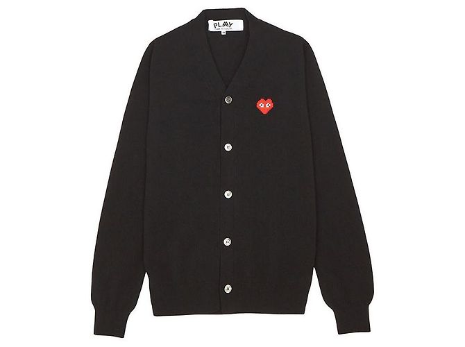 Comme Des Garcons Strickjacke Invader Pixel AZ Schwarz