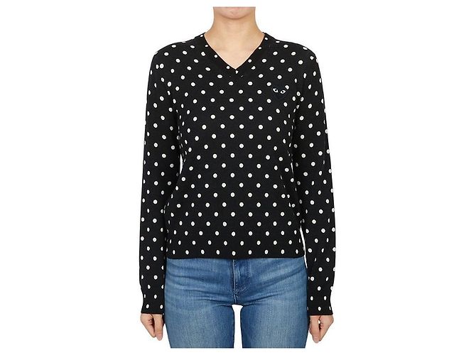 Comme Des Garcons Dot Black Patch Women's Knit AZ Azul