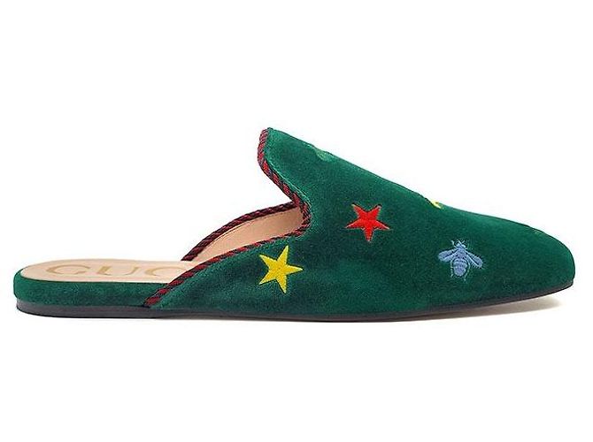 Gucci Mule Kibi in velluto Blopfer Nero