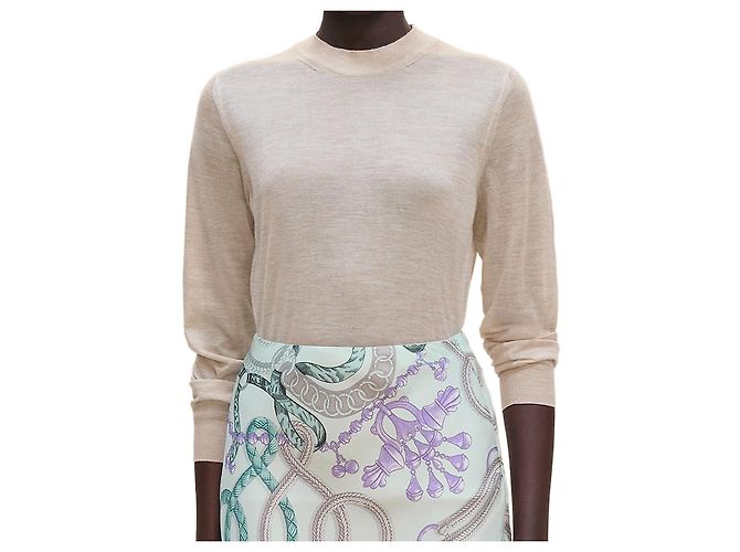 Hermès Langarm-Kaschmirpullover für Damen Braun 