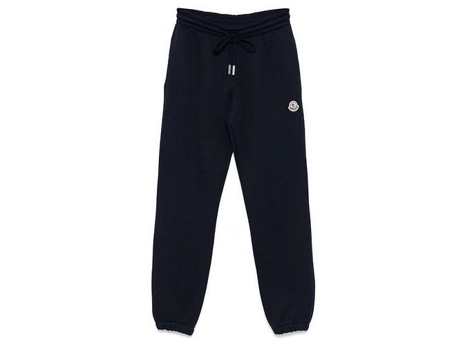 Moncler Logo Patch Cotton Sweatpants Blue