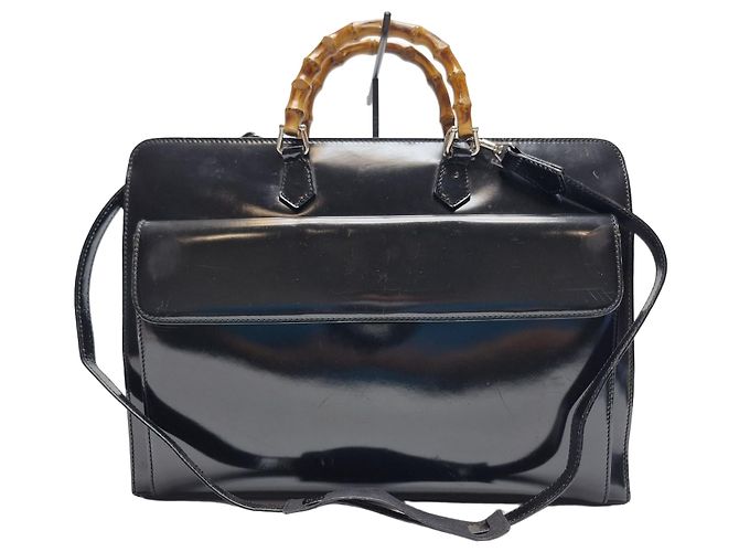 Bamboo Gucci Maletín de Bambú Negro (Unisex, Artículo Raro)