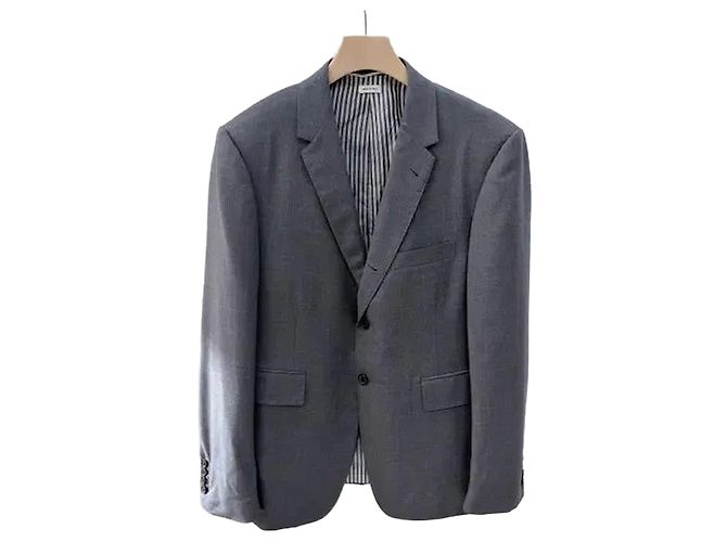 Thom Browne Wool Twill Classic Suit Gray
