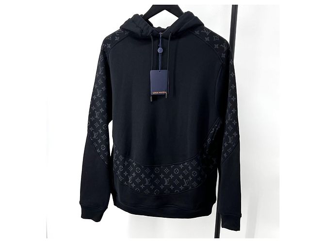 Louis Vuitton Kapuzenpullover mit langen Ärmeln Circle Monogram Schwarz