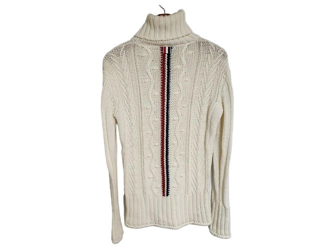 Thom Browne Aran Strick Rollkragenpullover für Damen Mehrfarben