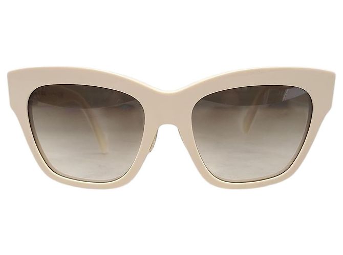 Céline Ivory Acetate Triomphe Sunglasses White