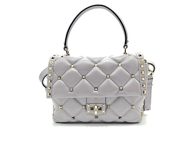 Valentino Bolsa de mão e de ombro Candy Stud Top Handle Prata