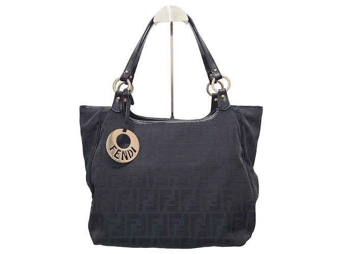 Fendi Bolsa de ombro Juka em canvas com logo FF preto