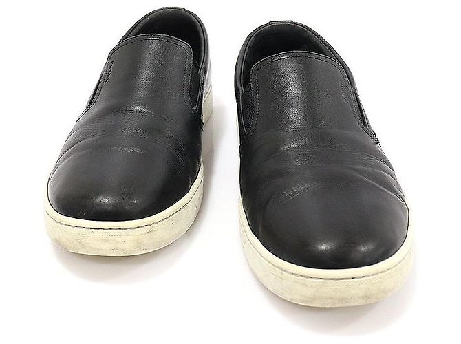 Prada Sneaker slip-on in pelle nera da uomo Nero