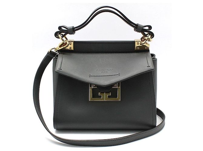 Givenchy Bolsa transversal Mystic Mini cinza escuro banhada a ouro Marrom