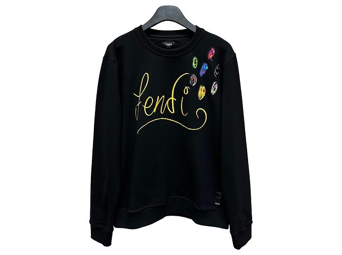 Fendi Sweatshirt mit besticktem Logo Mehrfarben
