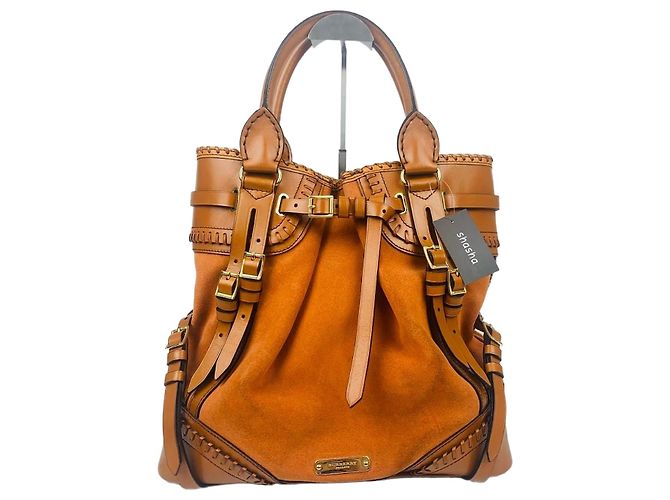 Burberry Sac cabas Prossem en daim Orange