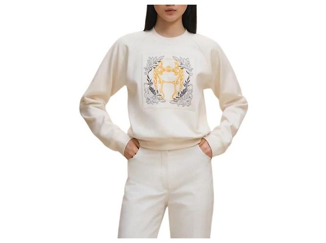Duffle Hermès Moletom Della Cavalleria com mangas raglan bordadas Multicor