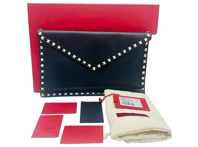 Valentino Pochette enveloppe Rockstud Noir