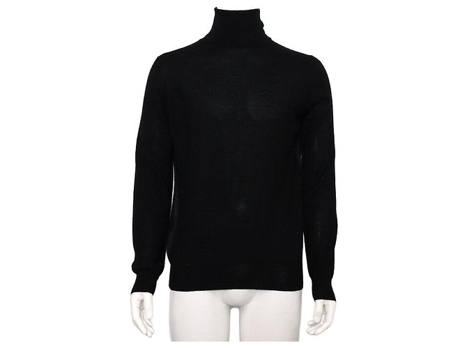 Hermès Schwarzer Rollkragenpullover aus Kaschmir 