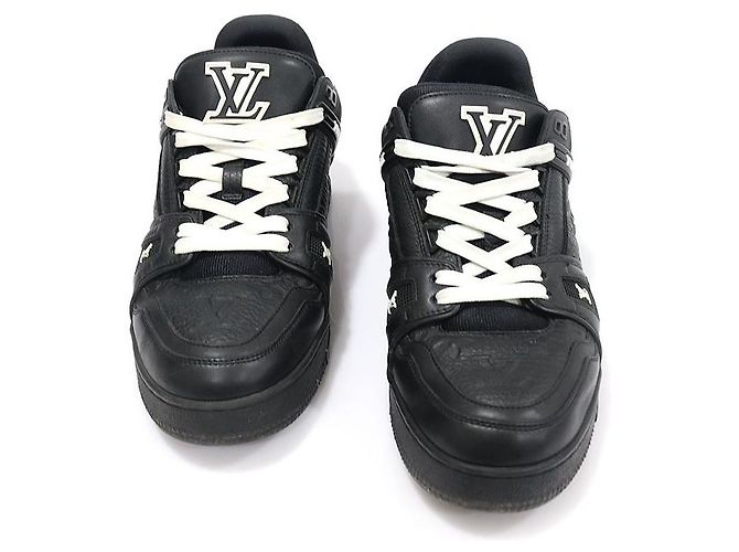 Louis Vuitton Baskets Trainer en cuir de veau monogramme noir