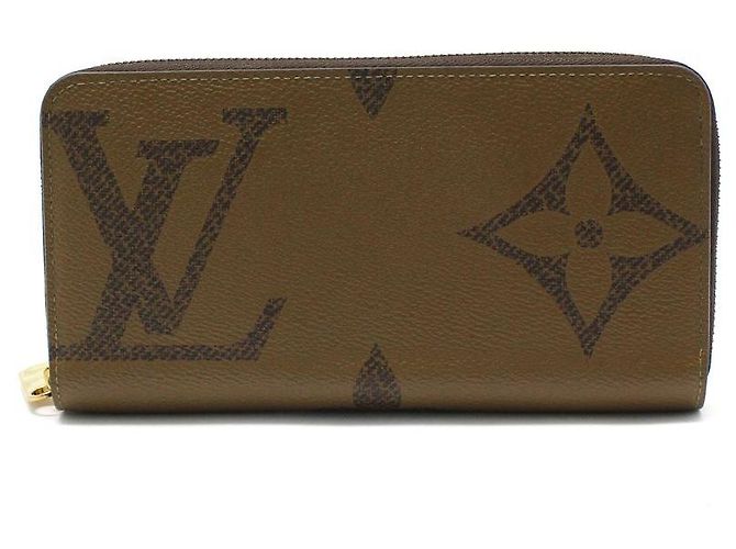 Louis Vuitton Giant Monogram Reverse Zippy Wallet Long Wallet Brown