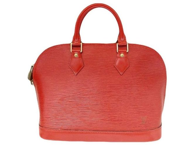 Louis Vuitton Sac cabas Alma en cuir Épi rouge