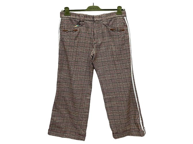 Gucci Adidas Horsebit Check Three-Stripe Wool Pants Multiple colors