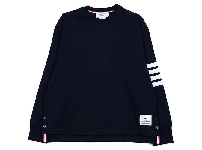 Thom Browne Langarm-Rugby-T-Shirt Engineer aus Jersey in mittlerem Gewicht Schwarz