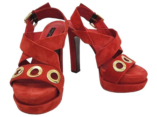 Louis Vuitton Wildledersandale Rot