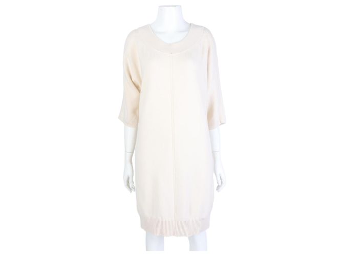 Hermès Strickkleid aus Kaschmir Weiß