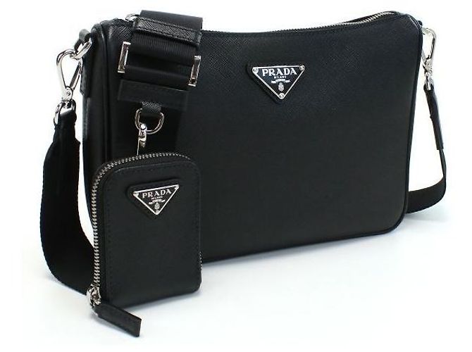 Prada Borsa a tracolla in pelle Saffiano Nero