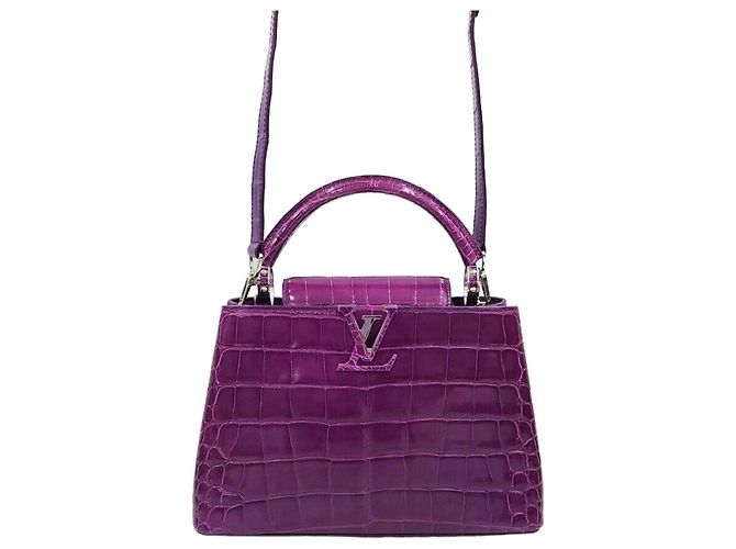 Louis Vuitton Capucines BB Purple Crocodile Rosa