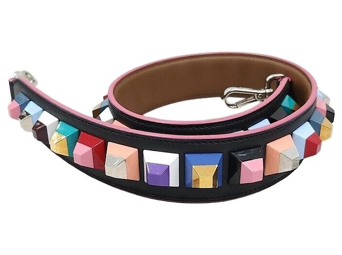 Fendi Pulseira de couro com tachas
