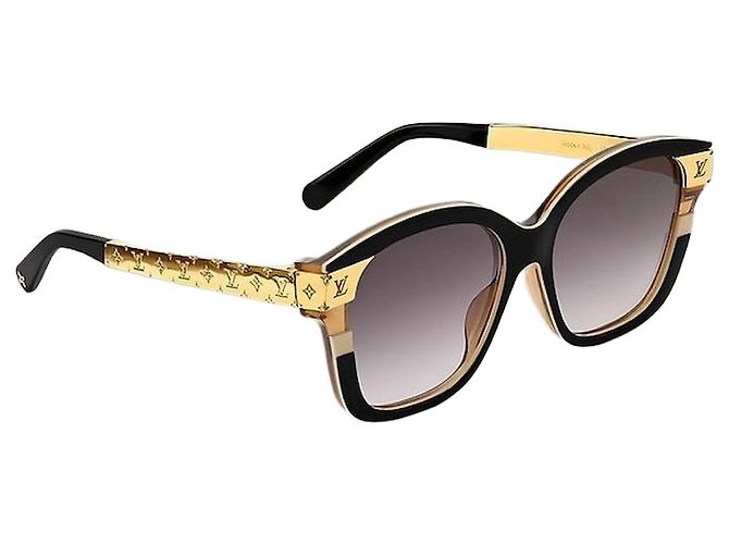 Louis Vuitton Petite Souffle Eckige Sonnenbrille Schwarz