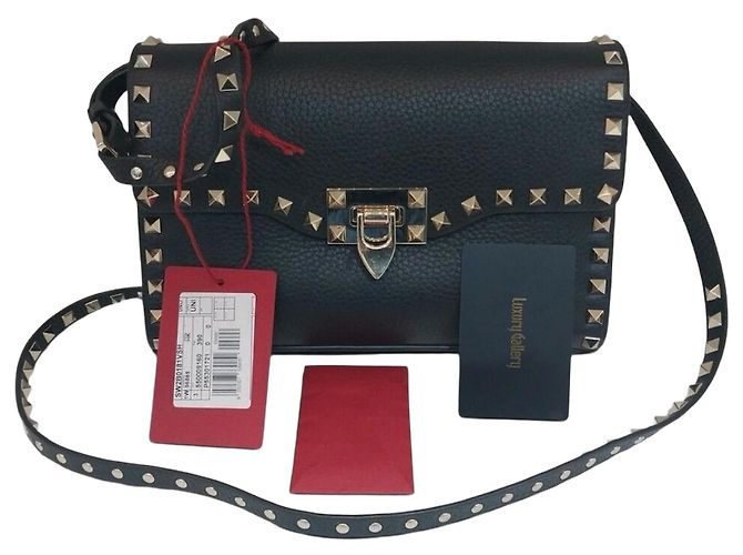 Valentino Borsa a tracolla Rockstud Gold VSH Nero