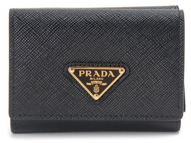 Prada Saffiano Triangle Logo Wallet