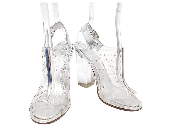 Sandali in PVC Chanel Argento