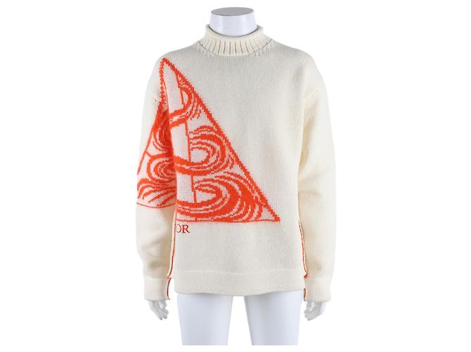 Dior Homme Langarm-Strickpullover Weiß 