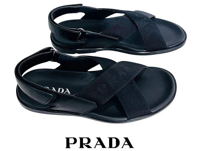 Prada Sandali in nylon da uomo Nero