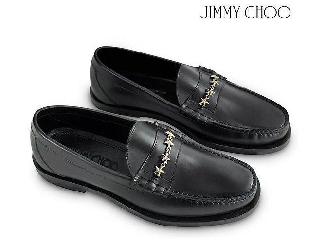 Jimmy Choo Mocassini Mocca Nioblack Gold da uomo Nero