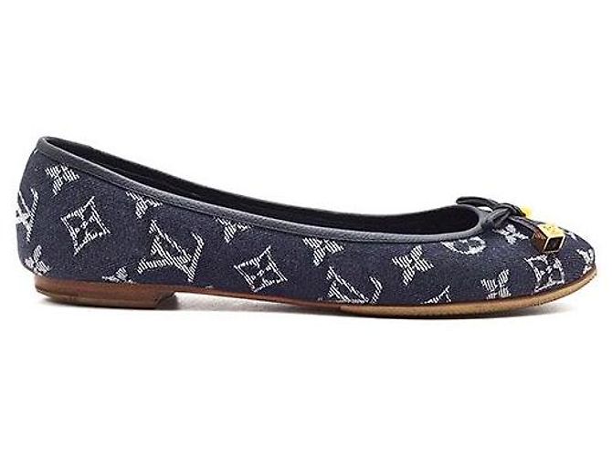 Louis Vuitton Sapatilhas bailarinas em denim Azul