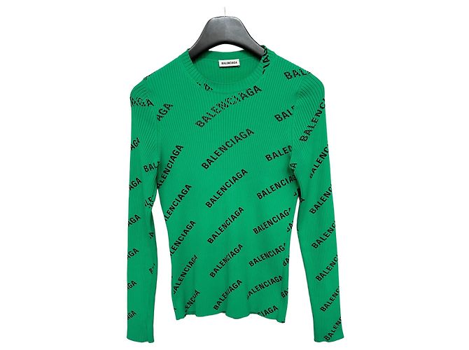 Balenciaga Multi-Logo-Strick Grün 