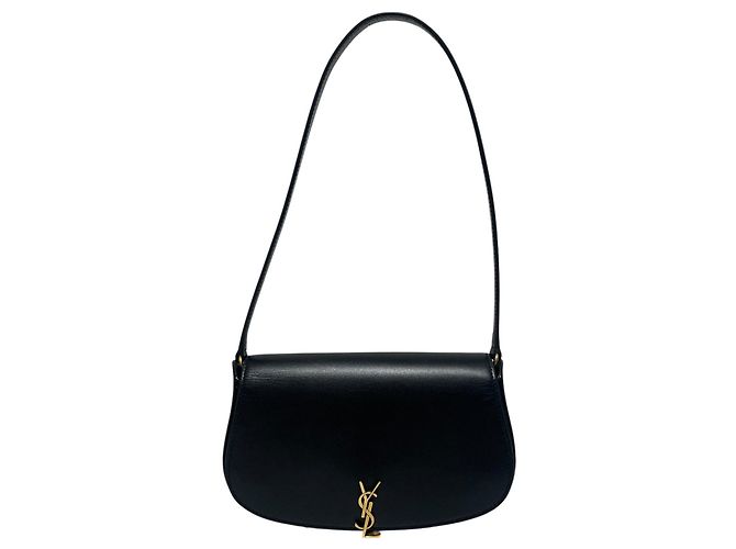 Saint Laurent Mini bolsa de ombro Voltaire meia lua preta Preto