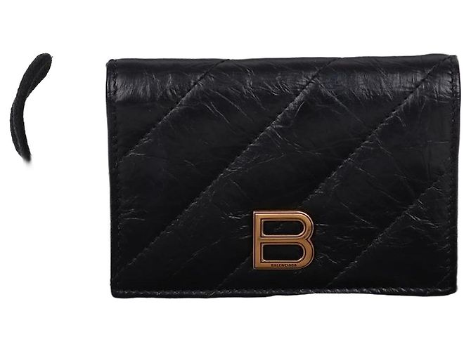 Balenciaga Crush Quilted Black Cardholder