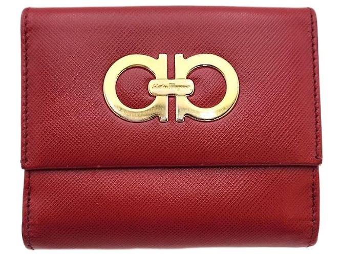 Salvatore Ferragamo Compact Gambit Wallet Red